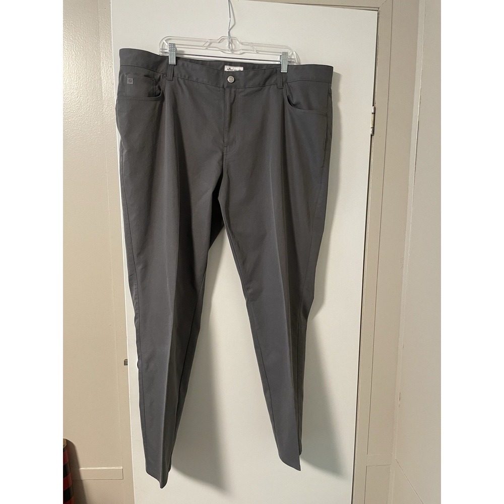 Peter Millar EB66 Performance Gold Dress Pants Mens 44x32 Gray 5-Pocket Golf